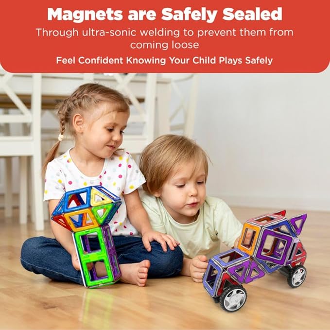 Magformers XL Cruisers Set (32-pieces) Magnetic Building Blocks, Educational Magnetic Tiles Kit , Magnetic Construction STEM Toy Set includes wheels
