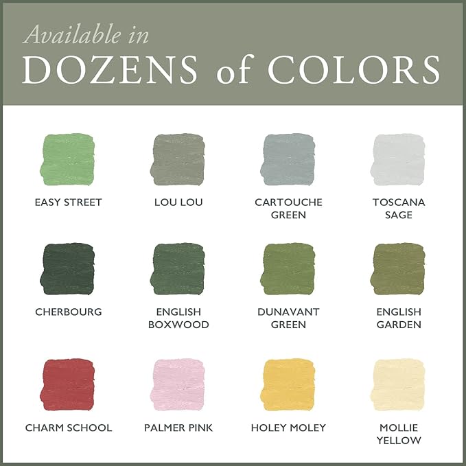AMY HOWARD AT HOME Chalk-Based One Step Paint for Furniture, Cabinetry, Decor, Finish, and More | No Stripping, Sanding, or Priming | Dark Base | 16 Ounce | English Boxwood