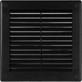 Vent Systems 6'' x 6'' Inch Black Soffit Vent Cover - Pack of 100 - Flat Square Air Vent Louver - Grille Cover - Built-in Insect Screen - HVAC Vents for Bathroom, Home Office, Kitchen 6x6 Inch