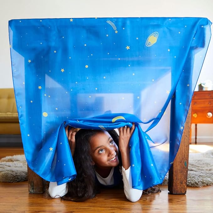 Sarah's Silks Giant Playsilk | 100% Silk Toy for Toddlers | Bright Colored Large Scarves for Fort Building and Pretend Play - Starry Night