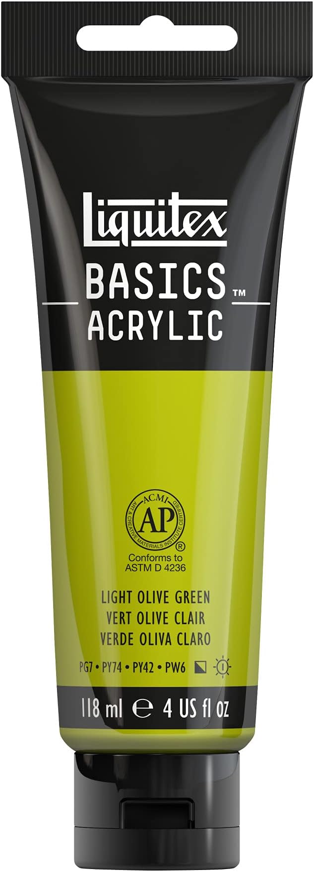 Liquitex BASICS Acrylic Paint, 118ml (4-oz) Tube, Light Olive Green