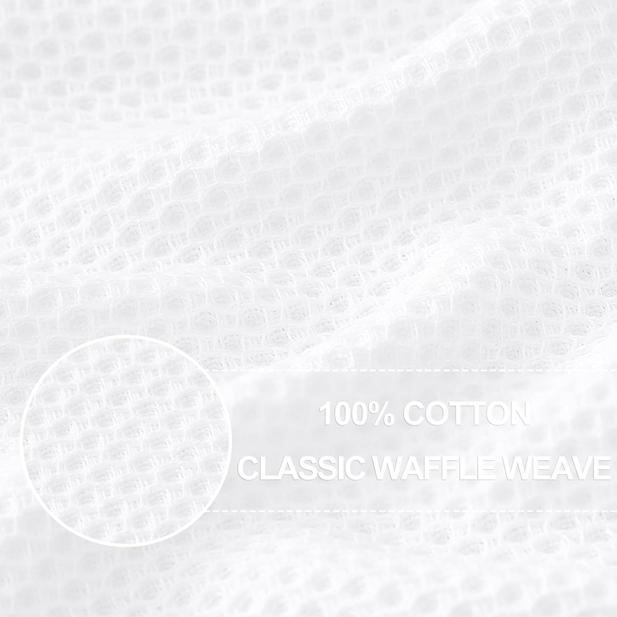 Homaxy 100% Cotton Waffle Weave Kitchen Dish Cloths, Ultra Soft Absorbent Quick Drying Dish Towels, 12 x 12 Inches, 18-Pack, White