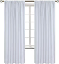 BGment Rod Pocket Room Darkening Curtains for Bedroom 72 Inches Long - Thermal Insulated Blackout Curtain Drapes for Living Room, 52 x 72 Inch, 2 Panels, Greyish White