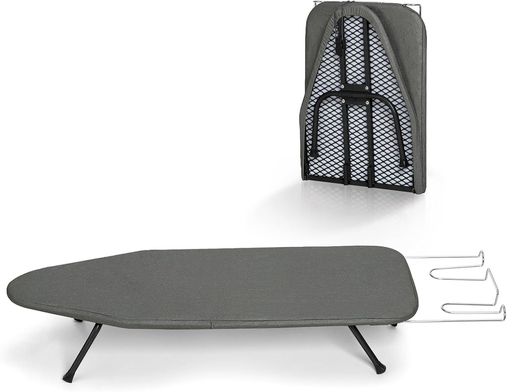 Small Ironing Board Foldable, BlissBoard Tabletop Iron Board with Cover and Pad, Metal Frame Mini Ironing Table Countertop for Space Saving, 31"x12", Black