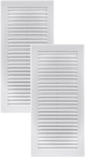 Vent Systems 4" x 11" Inch (Opening Dimensions) - Pack of 2 - Plastic White Soffit Vent Cover - Flat Rectangular Air Vent Grille - Air Vent Deflector - HVAC 6" x 12" Inch (Overall Dimensions)