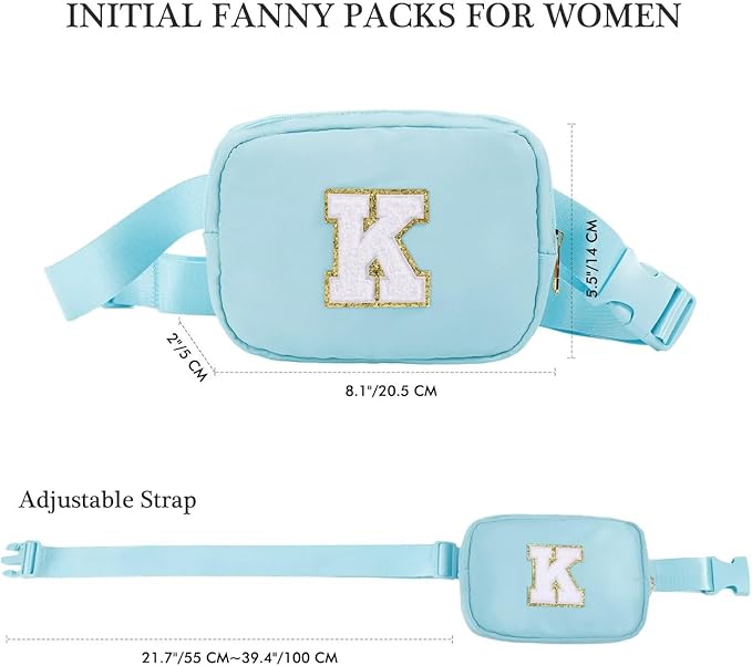 YOOLIFE Birthday Gifts for 4 5 6 7 8 9 10 11 12 13 14 Year Old Girls - Initial Fanny Pack Belt Bag Purse for Girls Teens Daughter Sister Niece, Personalized Trendy Stuff for Teen Girl Kids | Blue H