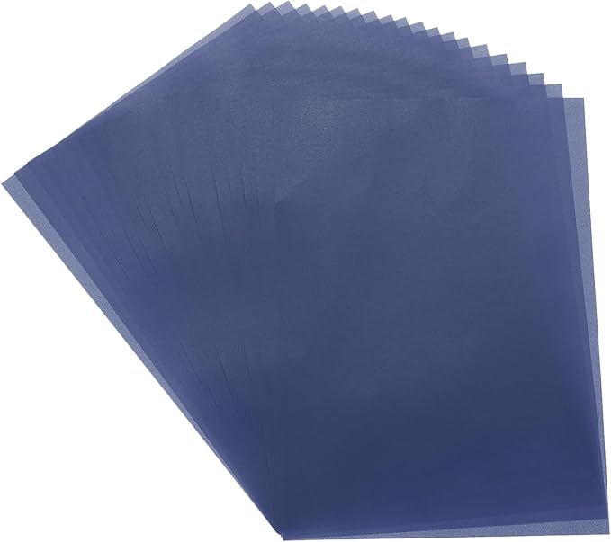 MECCANIXITY Colored Vellum Paper, 40 Sheet Deep Blue Transparency 8.5 x 11 Printable Vellum Paper, Translucent Vellum Sheets for Printing Wedding Invitations Ink Jet Laser Printer