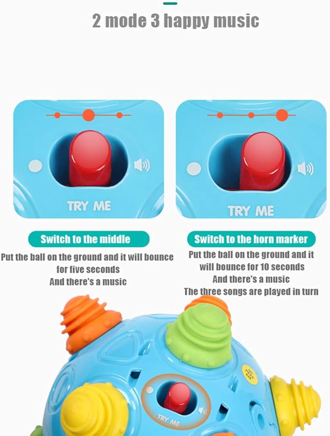 Toddler's Music Dancing Shake Ball - Move, Crawl, Bounce, Sensory Learning for Kids and Babies, Fun Gift for Both Boys and Girls