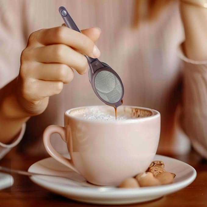 Coffee Filter Spoon - Portable Fine Mesh Brewing Tool For Smooth Extraction, Ergonomic Handle Design For Comfortable Grip With Efficient Straining Function, Multi Use Utensil