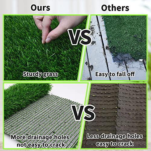 Grass Pad for Dogs 32 x 48 inches, Strong Absorbency Soft Artificial Grass for Pets Potty Training, Easy to Clean Fake Grass for Dog Indoor Outdoor Use (1 Pack) - size: 48x32 Inch