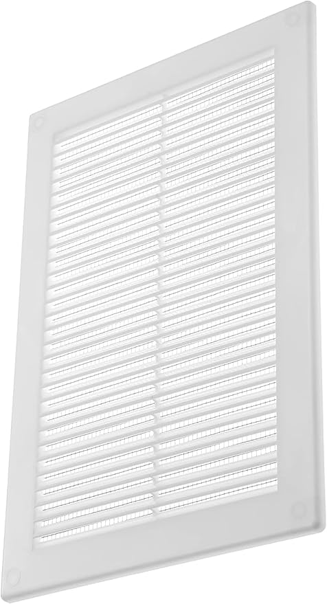Vent Systems 8'' x 12'' Inch White Soffit Vent Cover - Pack of 100 - Flat Square Air Vent Louver - Grille Cover - Built-in Insect Screen - HVAC Vents for Bathroom, Home Office, Kitchen 8x12 Inch