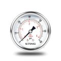 2-1/2" Dial Size, 0-60 Psi Low Pressure Gauge, Glycerin Liquid Filled, 1/4" NPT Back Mount, Stainless Steel Case, for Pool Sand Filter, Water Pump, Regulator, Air, Oil Pressure Test
