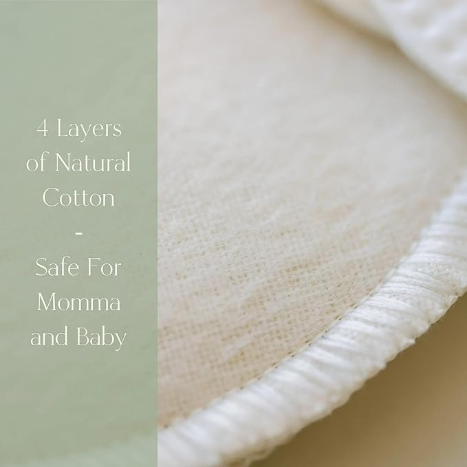 Natural Cotton Washable Nursing Pad, Essential for Newborn Care, Perfect Breast Pads for Leaking Milk, Nipple Pads for Nursing Newborns, Must-Have for Breastfeeding Moms (8 Pads per Package)