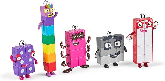 hand2mind Numberblocks Friends Six to Ten, Action Figure Set, Toy Figures & Playsets, Small Figurines for Kids, Counting Blocks, Numbers for Toddlers, Math Toys, Kids Birthday Gifts﻿