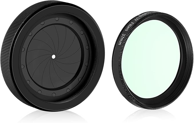 Adjustable Iris Aperture Diaphragm M30 to M37 Iris Aperture Diaphragm Adapter Optical Diaphragm 1.5-26mm Lens Module Adapter Ring PVS-14 PSV14 Optics (Filter Protector Cover Set 1)