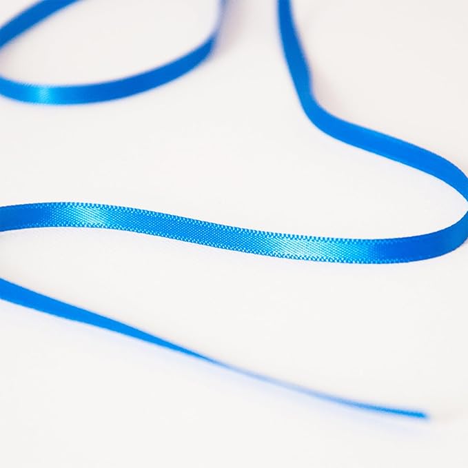 1/4" x 100 Yards Royal Blue Polyester Satin Ribbon Single Faced Bulk Fabric Ribbons for Gift Wrapping, Crafting and DIY Projects, Hair Accessories, Tiny Bows