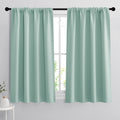 RYB HOME Room Darkening Kitchen Curtains 54 inch Length, Durable Privacy Window Drapes Thermal Insulated Panels Farmhouse Decor for Bedroom Studio Bathroom, W 42 x L 54 inches, Set of 2, Aqua