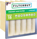 Filterbuy 20x20x12 5-Pocket Air Filter MERV 15 HVAC Replacement (1-Pack)