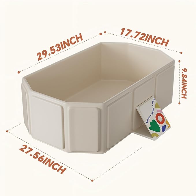 Baby Foldable Kids Bathtub for Infants to Toddler with Non-Slip Base,Easy Storage,Perfect for Small Spaces,White