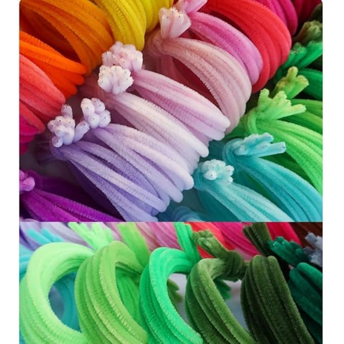 100 Pieces Pipe Cleaners Chenille Stem, Pastel Candy Color Pipe Cleaners Set for Pipe Cleaners DIY Arts Crafts Decorations, Chenille Stems Pipe Cleaners (Light Green)