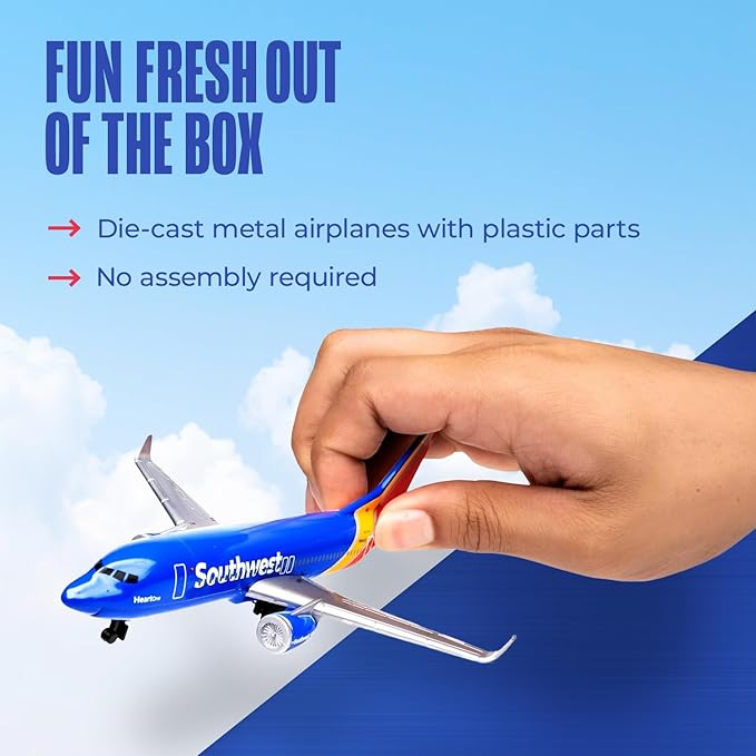Daron Toy Airplane – Southwest Airlines – Die-Cast Metal Model Airplane Toy with Plastic Parts for Kids Ages 3+