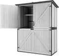 GUTINNEEN Outdoor Storage Shed with Metal Frame,Wooden Tool Cabinet with Adjustable Shelfs, House Garden Shed for Backyard Garden Patio Lawn
