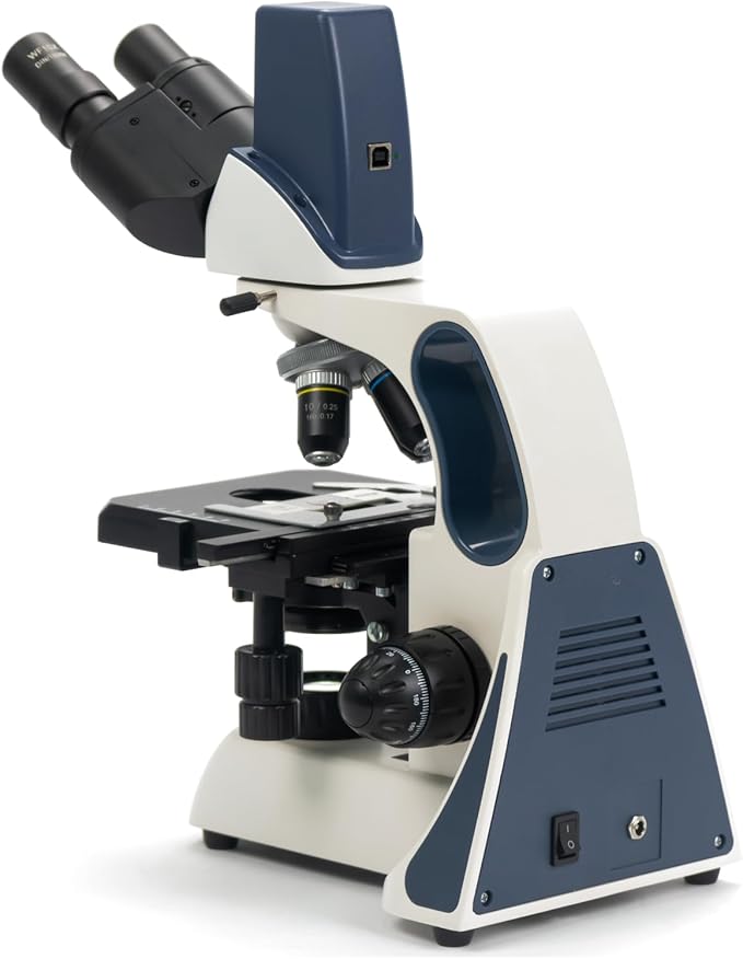 SWIFT Student Professional LED Binocular Compound Microscope with a Built-in 3MP Digital Camera,Siedentopf Head,Research-Grade,Mechanical Stage,Ultra-Precise Focusing,3W LED for Adults Lab