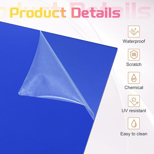 uxcell 4Pcs Acrylic Sheets 12x8 Inch Acrylic Panel 1/8 Inch-3mm Plastic Board for Picture Frames Sign Holders DIY Display Projects Craft, Clear Blue