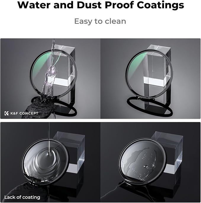 K&F CONCEPT 82mm MC UV Lens Protection Filter with Filter Cap Cleaning Cloth Optical Glass Ultra Slim 28 Multi-Layer Coatings Camera Lens UV Filter (Nano-X Series)