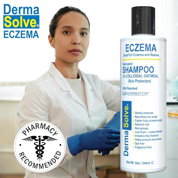 Eczema Shampoo & Conditioner (Combo Pack) - Flare Control Scalp & flake Relief Therapy that Protects, Moisturizes, and Repairs Skin by DermaSolve - Kids & Adults - Steroid Free