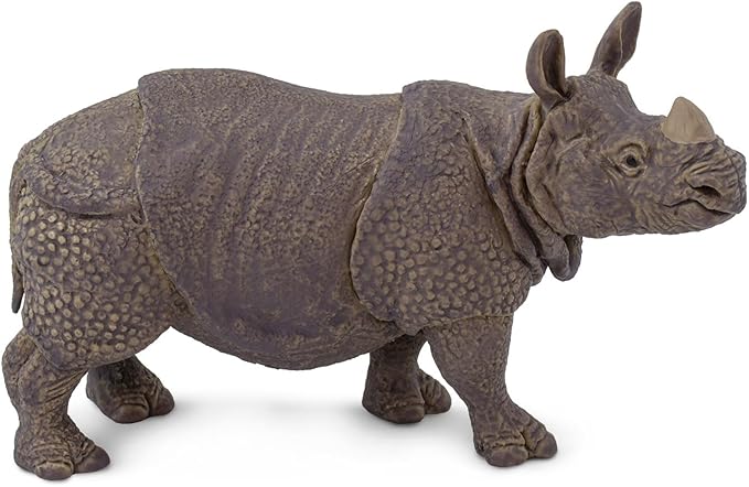 Safari Ltd. Indian Rhino Figurine - Realistic 5" Rhinoceros Figure - Educational Toy for Boys, Girls, and Kids Ages 3+