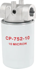 10 Micron Hydraulic Oil Filter Assembly, Spin-On Design, Return Line Filter with Indicator Port, 20 GPM Flow Rate, 200 PSI, 3/4" NPTF Port, Replace# 221006