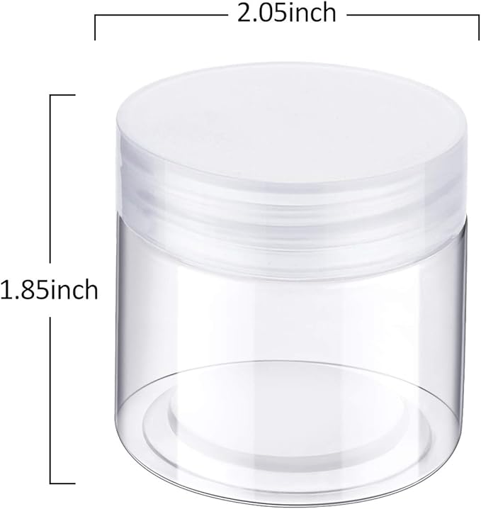 SATINIOR 24 Pieces Empty Clear Plastic Jars with Lids Round Storage Containers Wide Mouth for Beauty Product Cosmetic Cream Lotion Liquid Butter Craft and Food(Clear Lid,3 oz)