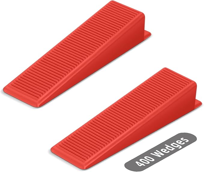 400 Pcs Reusable Tile Leveling System Wedges Suitable for 1/8" spacers, 1/16" spacers, 1/32" spacers Tile Installation