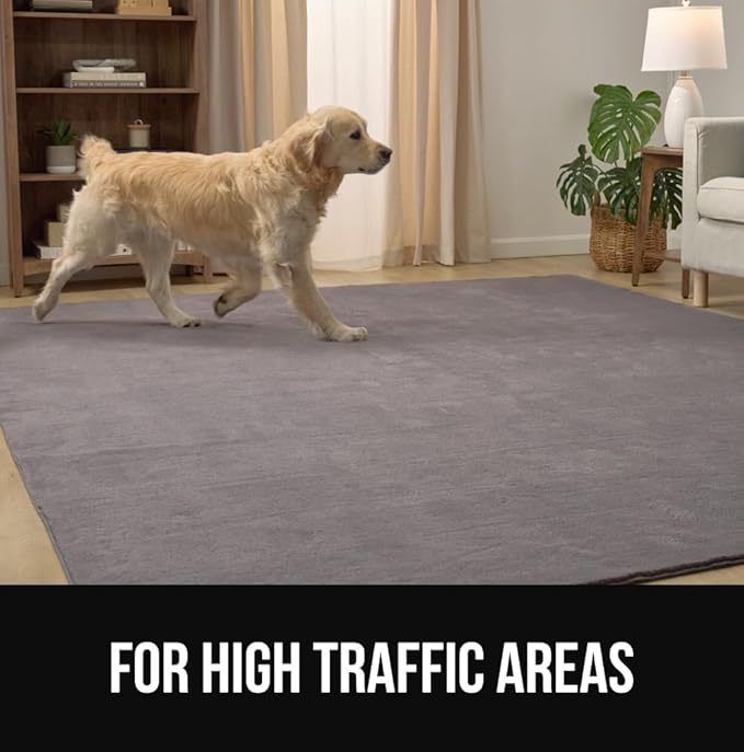 GORILLA GRIP Ultra Soft Washable Area Rug, 6x9, Stain and Slip Resistant Plush Thick Carpet for Bedroom Living Room, No Shed Floor Rugs, Pet Friendly, Dorm Essentials, Kids Nursery Home Decor, Taupe