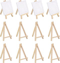 MECCANIXITY Mini Wood Display Easels, 6.3"x3.5"A-Frame Painting Tabletop Easels Holder Stand for Artists Beginners Displaying Small Canvases Art Photos Business Cards(Pack of 12, Wood Color)