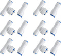 3/8-inch x 1/4-inch 6 pcs T and 6 pcs I Tube Quick Push in Connector for RO Water System (3/8-inch x 1/4-inch x 1/4-inch T)
