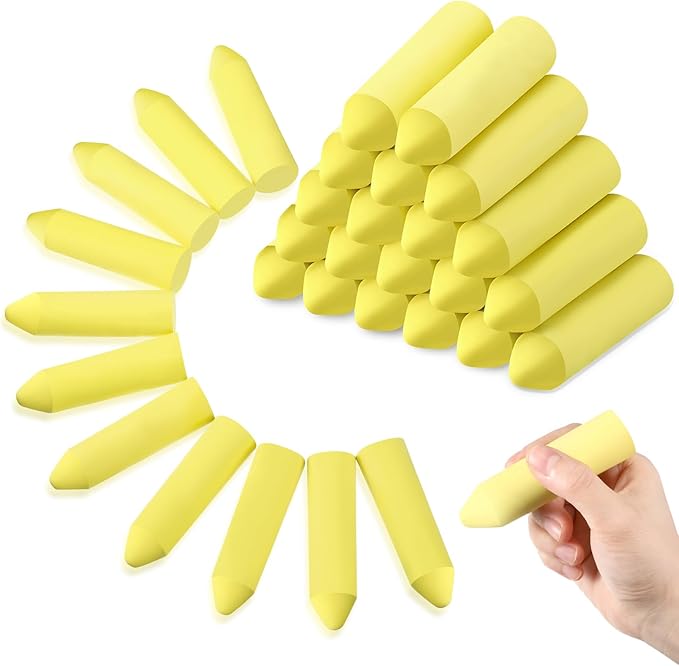 Fulmoon 40 Pcs Jumbo Sidewalk Chalk for Kids Outdoor Art Non Toxic Large Washable Street Chalk for Adults Drawing Painting Classroom(Yellow,Sharp Style)