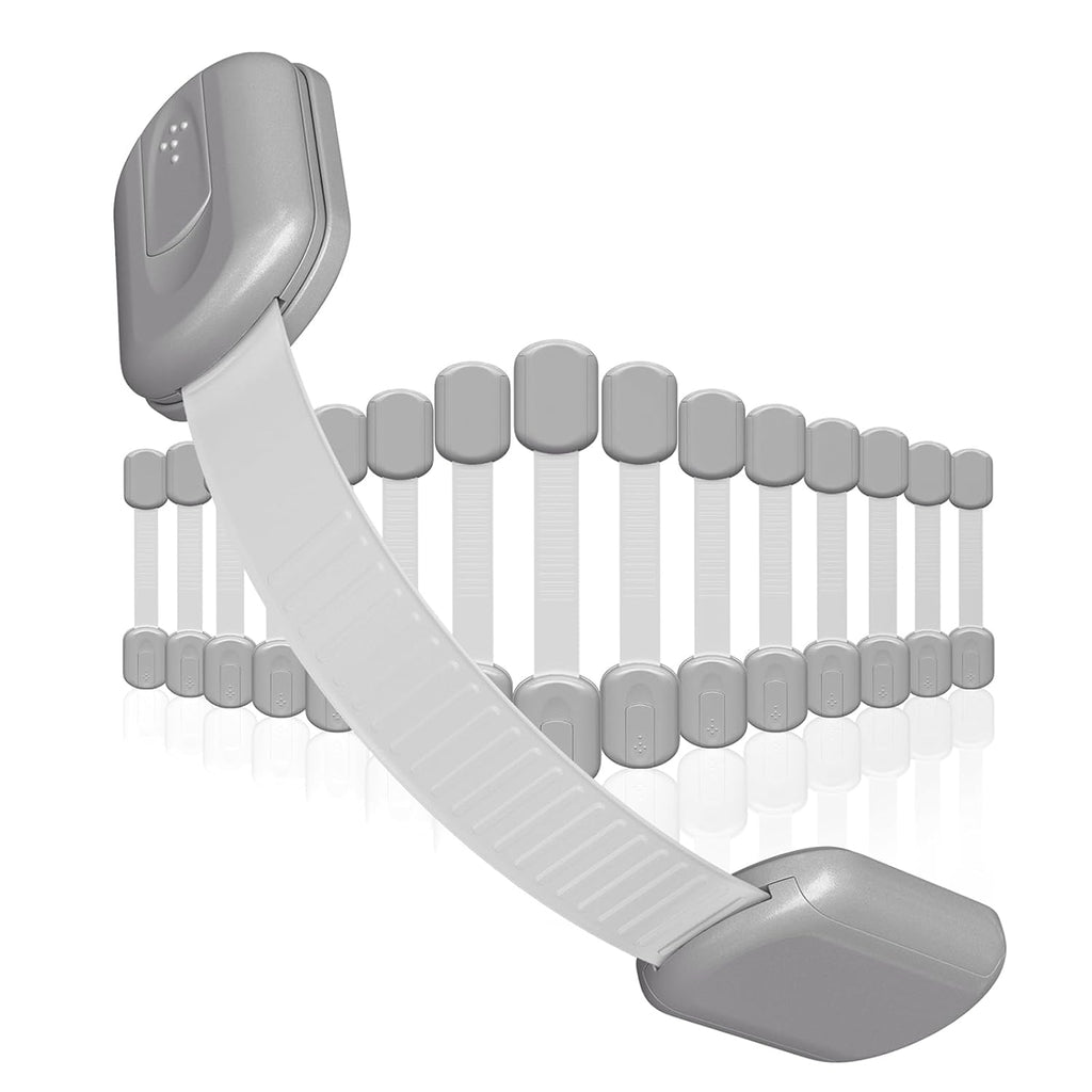 Baby Proofing Child Safety Locks (16 Pack) by Skyla Homes - The Safest, Quickest and Easiest 3M Adhesive Cabinet Latches, No Screws & Magnets, Multi-Purpose for Furniture, Kitchen, Ovens, Toilet Seats