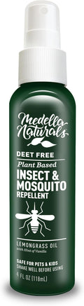 Insect & Mosquito Repellent, DEET-Free Naturally Derived Formula, Kid and Pet Friendly, Made in The USA, 4 Ounce Spray Bottle