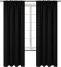 BGment Black Blackout Curtains for Bedroom 52 x 72 Inch Long - Thermal Insulated Drapes Room Darkening Window Treatments for Living Dining Room, 2 Panels