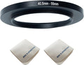 40.5mm Lens to 55mm Camera Lens Adapter 40.5mm to 55mm Step Up Ring Adapter Ring for All Brands of UV ND CPL, with Premium Lens Wiping Cloth 2 Pack (40.5mm-55mm)