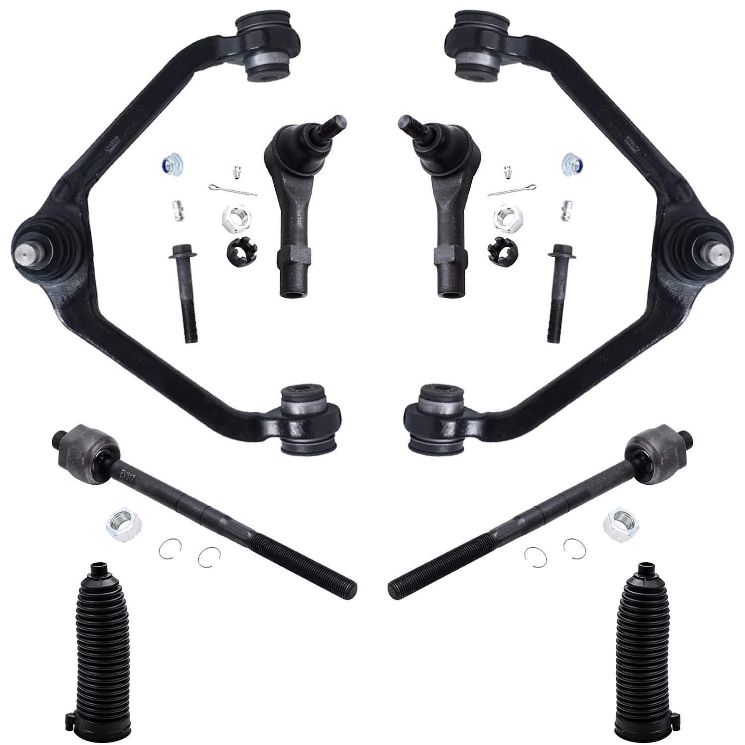 Detroit Axle - Front Upper Control Arms + Inner Outer Tie Rods + Boots Replacement for Ford Explorer Ranger Mazda B2500 B3000 B4
