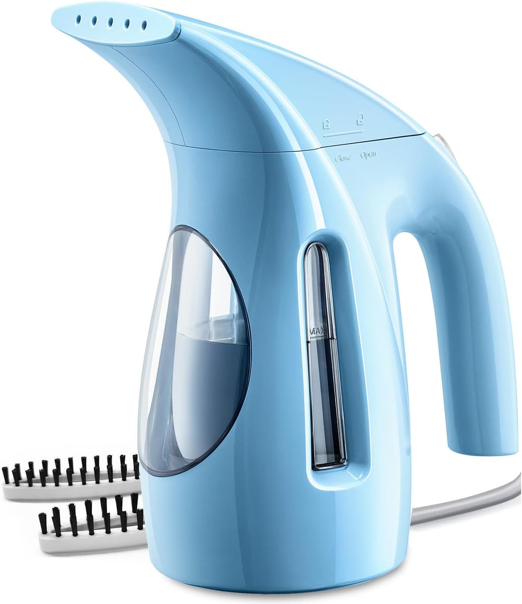HiLIFE Steamer for Clothes, Portable Handheld Design, 240ml Big Capacity, 700W, Strong Penetrating Steam, Removes Wrinkle, for Home, Office(ONLY FOR 120V) (Sky Blue)