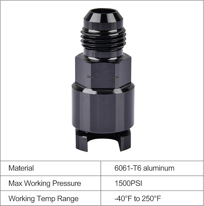 EVIL ENERGY 6AN Male to 3/8" & 5/16" Quick-Disconnect Female EFI Fuel Rail Fitting Aluminum