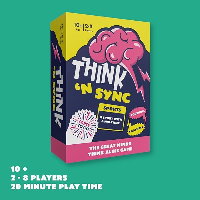 Gamewright - Think 'N Sync - Fast-Paced Party Card Game for Families & Friends, Ages 10+, 3-8 Players