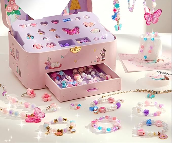 ROOCHKD Charm Bracelet Making Kit Girls Toys, DIY Jewelry Making Crafts and Decorations, Art Supplies Class Activity for Kids Birthday Exchange Christmas Gifts Party Favors