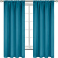 BGment Peacockblue Blackout Curtains for Bedroom 63 Inch Length 2 Panels - Thermal Insulated Window Drapes with Rod Pocket Room Darkening for Living Room, 42 x 63 Inch