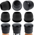 Ezprotekt 8 Pcs Large Black Chair Leg Sliders for Carpet, Round Chair Glides for Rug, Teflon Furniture Pad Bar Stool Leg Protectors Caps for Table, Couch, Desk Legs (XL Fit: 1-2/5" to 1-13/20")