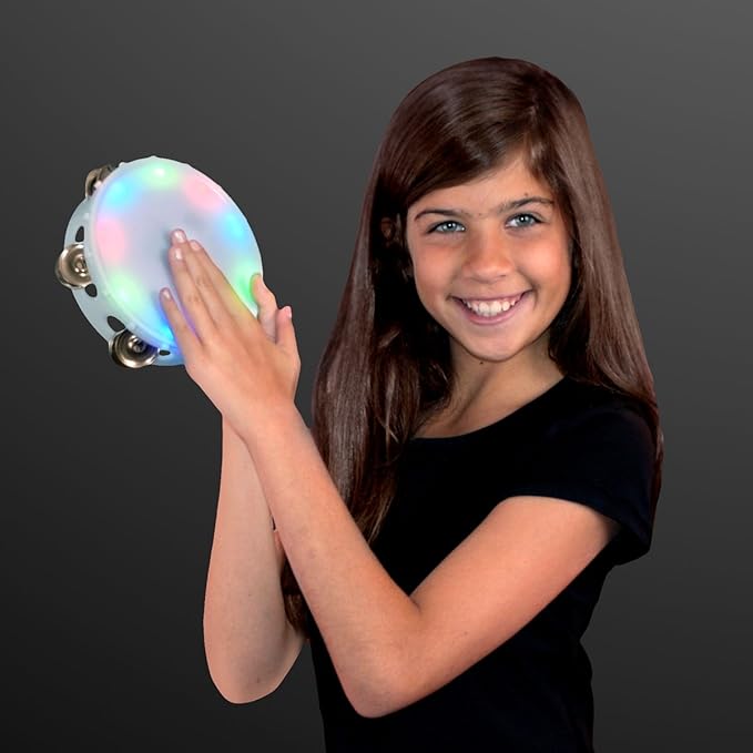 FlashingBlinkyLights Light Up Round Tambourine 6" with Multicolor LEDs